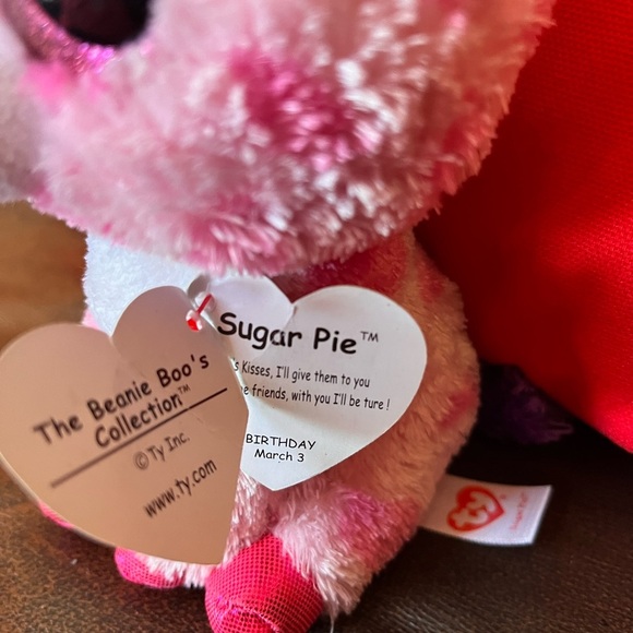 Ty beanie boos sugar the dog pink white purple 2015 original tags attached - Picture 7 of 8